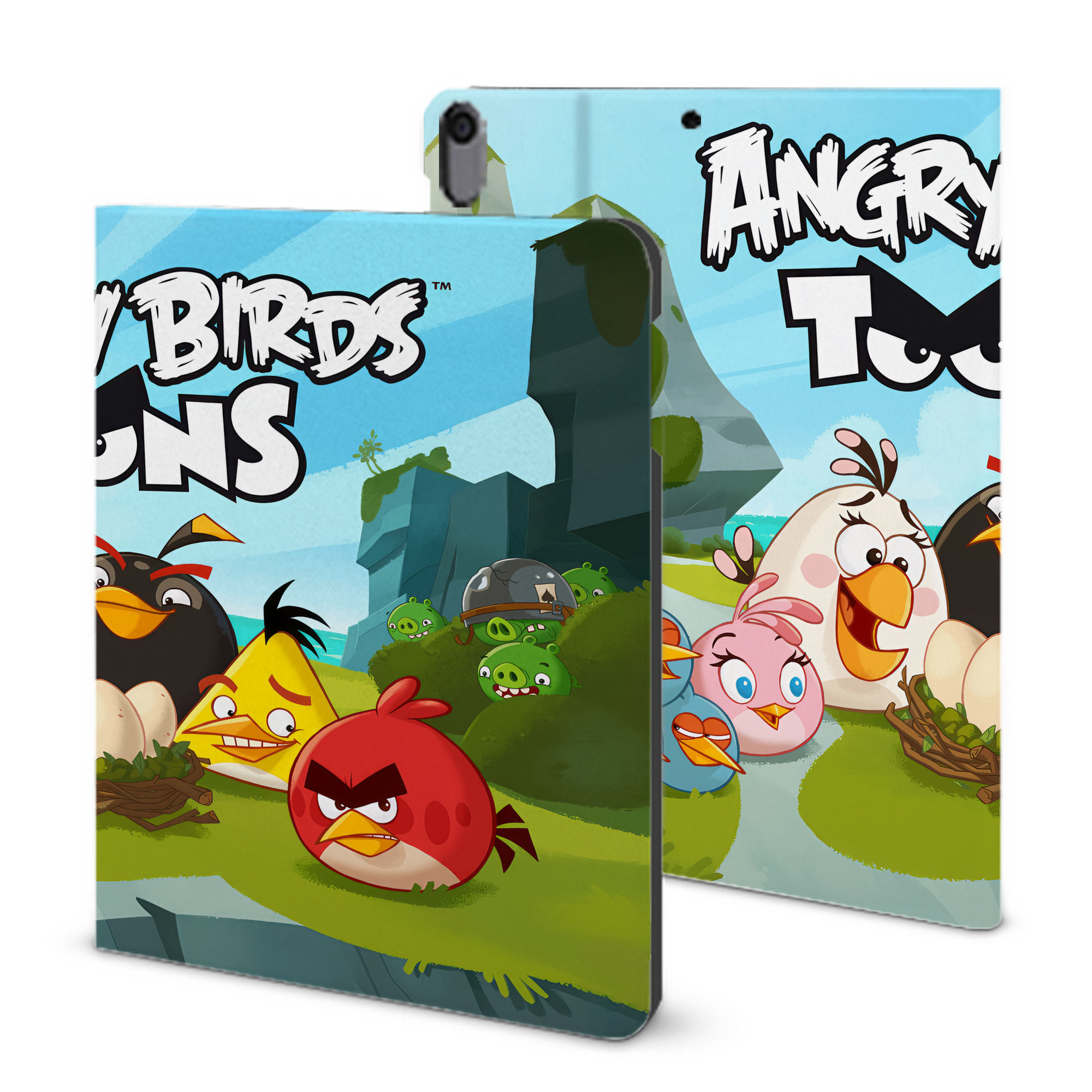 （画像用） Angry Birds アングリーバード IPad ケース ブック型 PUレザー TPU 耐衝撃 軽量 薄型 ペン収納なし 全面保護 IPad 各モデル対応